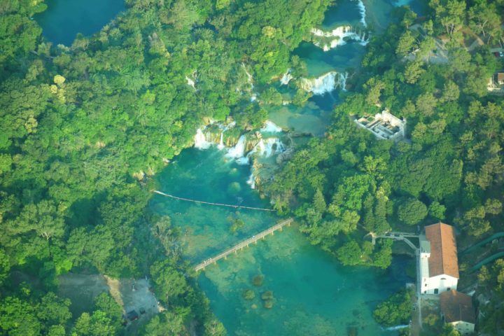 Krka Wasserfälle Panoramaflug