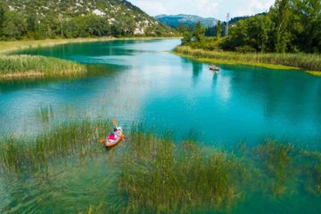 Kayaking auf den Bacina-Seen Kroatien