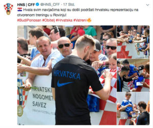 Twitter-Post der kroatischen Nationalmannschaft