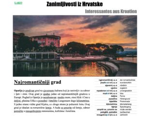 Auszug aus der Zeitschrift für Kroatisch